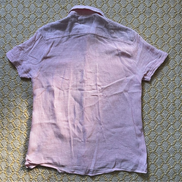 Pink Linen Button Up Shirt - Picture 2 of 6
